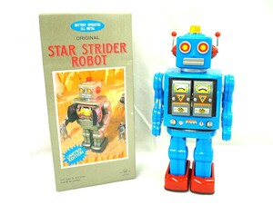 1000円スタート ブリキ スターストライダー ロボット STAR STRIDER ROBOT ブルー メタル 体長約30.5cm 昭和レトロ 当時物 箱付き 3 ZZ30028