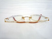 1000円スタート 眼鏡 GOLD MASTER 2T3 K18 MADE IN JAPAN 50□19-142 フレーム無 度入り眼鏡 総重量約21.0g めがね 3 AA1015_画像8