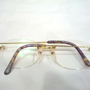 1000円スタート 眼鏡 PARIS MIKI AU-1280 K18 SUPER SMOOTH 135 □16 K18 フレーム無 度入り眼鏡 総重量約24.5g めがね 3 AA1003の画像9