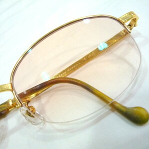 1000円スタート 眼鏡 ALFRED DUNHILL 858 140 440 K18 MADE IN JAPAN ハーフリム カラーレンズ 度入り眼鏡 総重量約29.0g めがね 3 AA1001の画像2