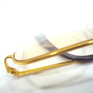 1000円スタート 眼鏡 GOLD MASTER M-062 K18 140 18金 ハーフリム 度入り眼鏡 総重量約30.5g めがね メガネ 3 BB1011の画像9