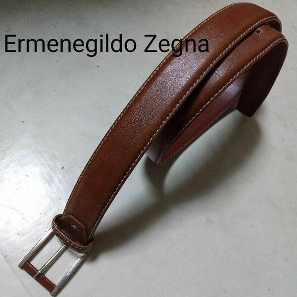 Ermenegildo Zegna エルメネジルドゼニア レザーベルト イタリア製 本革 ベルト ブラウン