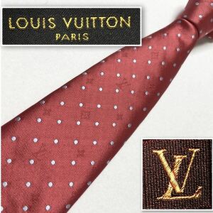 # прекрасный товар #LOUIS VUITTON Louis Vuitton галстук тень монограмма точка общий рисунок шелк 100% красный бизнес 