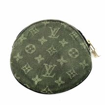 ■美品■LOUIS VUITTON ルイヴィトン　モノグラムミニ TSTカーキ　ポルトモネ ロン　コインケース キャンバス×レザー　フランス製　刻印_画像2