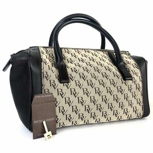 ■極美品■Bottega Veneta ボッテガヴェネタ　旧ロゴ　ミニボストンバッグ　ベージュ×ブラウン　ゴールド金具　イタリア製　タグ 鍵有り