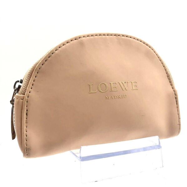 ■美品■LOEWE ロエベ ノベルティポーチ コスメポーチ 肌色 シルバー金具