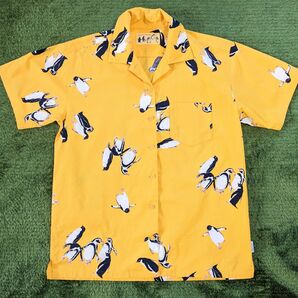 パオデロ　ペンギン柄　半袖　シャツ　黄色 
