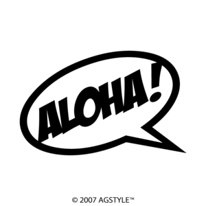 ゆうパケット送料無料 ALOHA 吹き出し カッティングステッカー アロハ メッセージ ハワイ 挨拶 HAWAII ツーリング レース ドリフト DRIFT