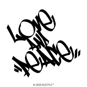 ゆうパケット送料無料 タギング LOVE AND PEACE オリジナル カッティングステッカー JDM USDM STANCE 北米 SUV クロカン 4WD オフロード