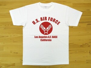 U.S. AIR FORCE 白 5.6oz 半袖Tシャツ 赤 M ミリタリー エアフォース アメリカ空軍