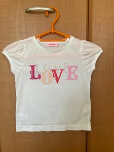 familiar トップス　半袖tシャツ　120 LOVEプリント 子供服 半袖Tシャツ