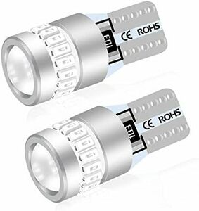 T10LEDブルー T10 LED ブルー 青 爆光 レンズ付き 無極性 W5W バルブ ポジションランプ 19個のLEDチップ