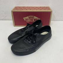 VANS Authentic Leather Black/Black VN000EYEBKA size US 9 箱付き ヴァンズ バンズ オーセンティック レザー スリッポン 黒 ブラック_画像1