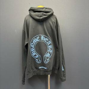 CHROME HEARTS Blue Horseshoe Pullover Hoodie クロムハーツ ブルー ホースシュー プルオーバー フーディー size XL ブラック