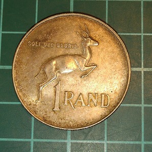 【一円スタート】南アフリカ共和国 1ランド銀貨 1966年 ヤン・ファン・リーベックの画像1