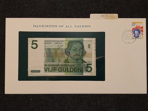 【一円スタート】フランクリンミント社　世界の紙幣　オランダ　ネーデルランド　5ギルダー紙幣　banknotes of all nations