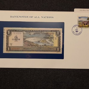 【一円スタート】フランクリンミント社 世界の紙幣 エルサルバドル 1コロン紙幣 banknotes of all nationsの画像1