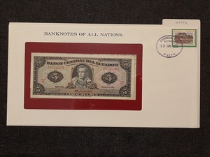 【一円スタート】フランクリンミント社　世界の紙幣　エクアドル　5スクレ紙幣　banknotes of all nations