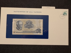 【一円スタート】フランクリンミント社　世界の紙幣　ノルウェー　10クローネ紙幣　banknotes of all nations