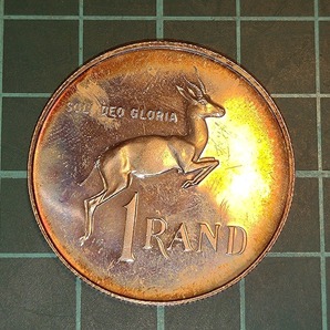 【一円スタート】南アフリカ共和国 1ランド銀貨 1976年 の画像2