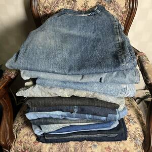 デニムジーパン大量まとめセット　denim EDWIN BIG JON JESSE JAMES RELATION JEANS vintage 当時物　リメイク 生地 メンズレディース