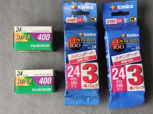 #( unused ) Fuji film Super 400 24 sheets ..×2 piece /ko Duck CENTURIA 100 24 sheets ..3ps.@ pack × 2 piece 