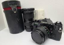 【YYD3593OM】1円～ 中古 Canon キャノン AE-1 PROGRAM/LENS FD 35mm 1:2 ほかズームレンズ1点 フィルムカメラ コレクション 動作未確認_画像1