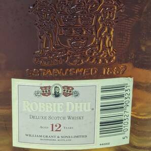 【MMY-3287NY】未開栓 robbie dhu ロビーデュー12年 1000ｍｌ 43％ 1887 deluxe scotch whisky 洋酒 古酒 コレクション ヴィンテージの画像6