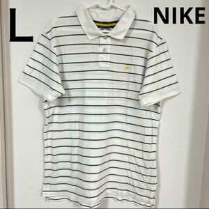 【1151】NIKE ポロシャツ　コットン100% ポロシャツ ボーダー ボーダー柄 ゴルフウェア 半袖ポロシャツ 半袖
