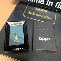 ZIPPO ジッポーPEACE ピース BLUE TITANIUM ブルーチタン 抽プレ 未使用_画像1