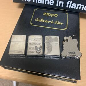 ZIPPO ジッポー STERLING SILVER ビンテージ スターリングシルバー HARLEY DAVIDSON ハーレー RONSON ロンソン 4個セット