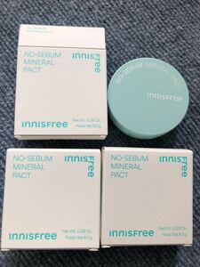 イニスフリー innisfree ノーセバムミネラルパクトパウダー3個