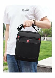 SwissGear 新品 ショルダーバッグ 斜めがけ メンズ バッグ 多機能 鞄 防水性 出張バッグ 高品質 軽量 ブラック