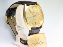 ■♪価格高騰! 資産価値！ 稼働 電池新品 メンズ ビンテージ 高級超レア！ OMEGA オメガ Deville デビル デートクオーツベルト新品3_画像3