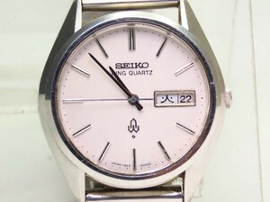 ■♪価格高騰! 資産価値！ 稼働 電池新品 メンズ ビンテージ 高級超レア！ SEIKO セイコー キングクオーツ デイデート4823-8000純正ベルト2