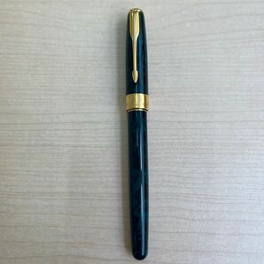 PARKER SONNET パーカー ソネット 万年筆 グリーン マーブル ペン先 18K 750刻印有 筆記未確認 フランス製 筆記用具 文房具 の画像7