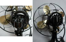 光沢のある真鍮4枚羽根のアンテーク扇風機　東芝製　レトロ扇風機_画像6