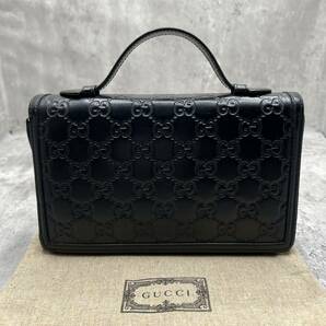 【極美品】グッチ GUCCI 長財布 トラベルケース セカンドバッグ ダブルファスナー GG シマ シェリーライン レザー 黒 メンズ ビジネス の画像3