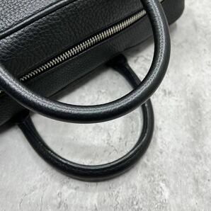 【極美品】BALLY バリー ブリーフケース ビジネスバッグ ショルダー 2way レザー シボ革 斜め掛け A4収納 ブラック 黒 メンズ ロゴ の画像6