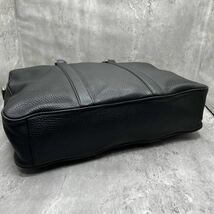 【極美品】BALLY バリー ブリーフケース ビジネスバッグ ショルダー 2way レザー シボ革 斜め掛け A4収納 ブラック 黒 メンズ ロゴ _画像7