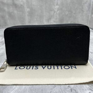 【極美品 新型】ルイヴィトン LOUIS VUITTON ヴェルティカル 長財布 ラウンドファスナー タイガ レザー ブラック 黒 メンズ ビジネスの画像2