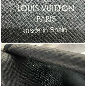 【極美品 新型】ルイヴィトン LOUIS VUITTON ヴェルティカル 長財布 ラウンドファスナー タイガ レザー ブラック 黒 メンズ ビジネスの画像9