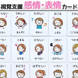 感情カード　表情カード　発達障害　絵カード　視覚支援　療育　知育　意思表示カード