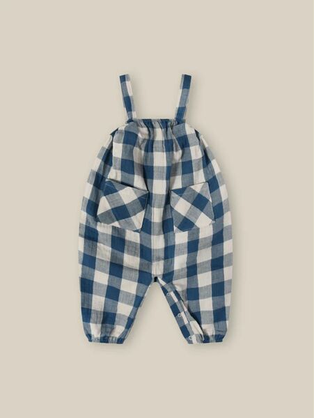 Pottery Blue Gingham Artisan Jumpsuit 2-3y