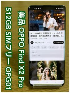 美品 OPPO Find X2 Pro ROM 512GB RAM 12GB （i76） 本体 OPG01