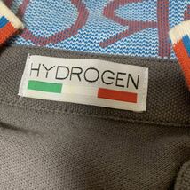 【胸元刺繍 襟袖胸ブランドロゴ】HYDROGEN 半袖 スカル 鹿の子 ポロシャツ ハイドロゲン グレー サイズM メンズ ヴィンテージ ドクロ_画像3