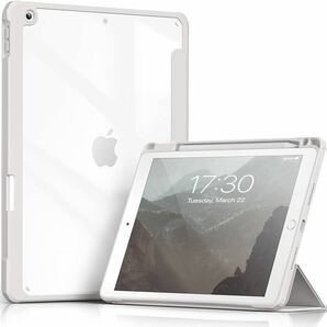 2312302☆ iPad 9世代 ケース 10.2 インチ iPad ケース 第9/8 /7世代 2021 2020 2019 透明バックカバー ペン収納 三つ折スタンド