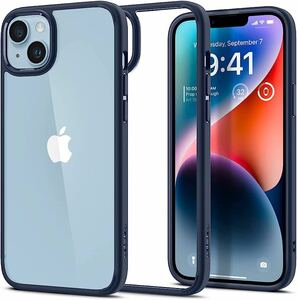 2318143☆ Spigen iPhone14Plus ケース 衝撃吸収 耐衝撃 ストラップホール付き 米軍MIL規格取得 黄変なし TPU バンパーケース 2重構造