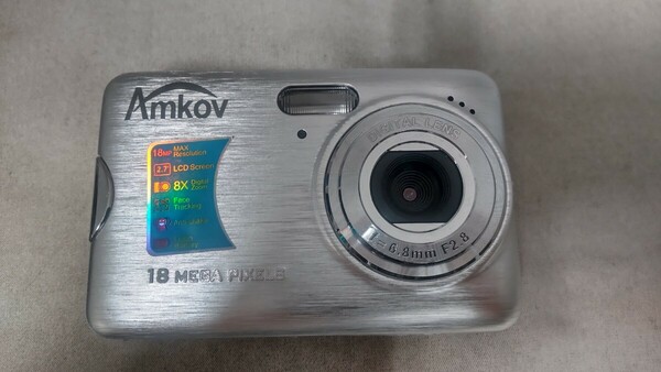 H1991 Amkov 18 MEGA PIXELS コンパクトデジタルカメラ 小型デジカメ 簡易動作確認OK 動作品 現状品 送料無料