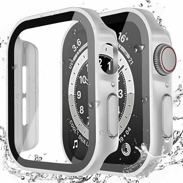 LISAMER 対応 Apple Watch ケース Series 9/8/SE/7/6/5/4 44mm アップルウォッチ用 ケース 防水 一体型 新デザイン 3D直角エッジ 超薄型 